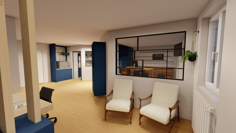 Création d'architecture d'intérieur en Alsace avec pour exemple un cabinet d'expertise comptable